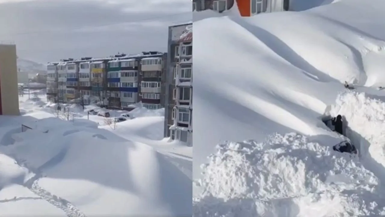 Kamchatka Snowstorm कमचात्का में भीषण सर्दी